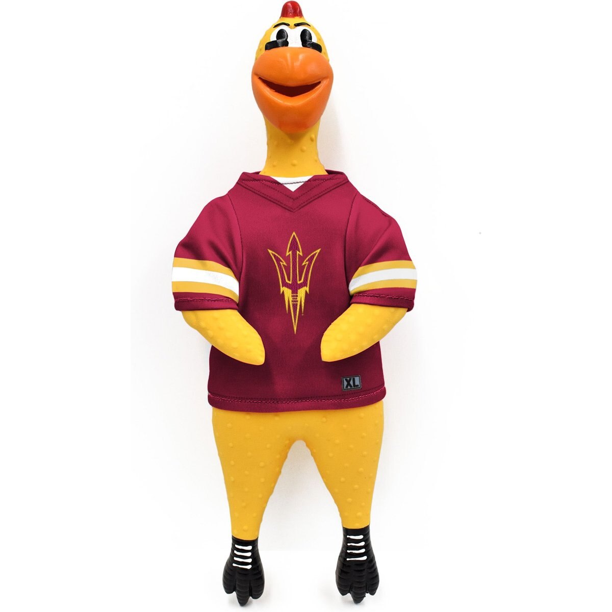Littlearth NCAA Rubber Chicken Squeaky Dog Chew Toy, Arizona State Sun Devils
