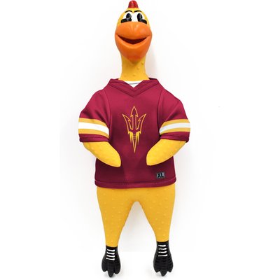 Littlearth Littlearth NCAA Rubber Chicken Squeaky Dog Chew Toy, Arizona State Sun Devils