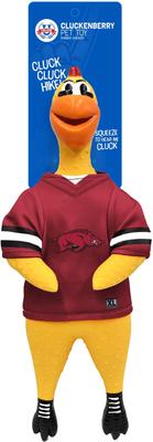 Show full view: Littlearth Rubber Chicken Squeaky Dog Chew Toy, Arkansas Razorbacks slide 3 of 5