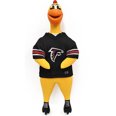 Littlearth Littlearth NFL Rubber Chicken Squeaky Dog Chew Toy, Atlanta Falcons