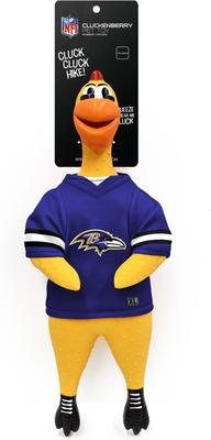 Show full view: Littlearth Rubber Chicken Squeaky Dog Chew Toy, Baltimore Ravens slide 3 of 5