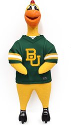 Littlearth NCAA Rubber Chicken Squeaky Dog Chew Toy, Baylor Bears