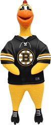 Littlearth Rubber Chicken Squeaky Dog Chew Toy, Boston Bruins