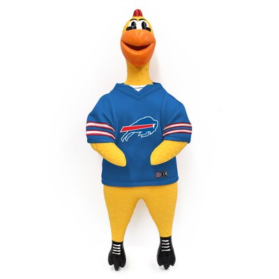 Littlearth Littlearth NFL Rubber Chicken Squeaky Dog Chew Toy, Buffalo Bills