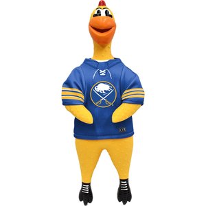 Littlearth Rubber Chicken Squeaky Dog Chew Toy, Buffalo Sabres