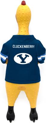 Show full view: Littlearth Rubber Chicken Squeaky Dog Chew Toy, BYU Cougars slide 2 of 5