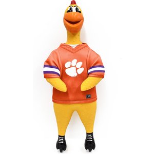 Littlearth Rubber Chicken Squeaky Dog Chew Toy, Clemson Tigers