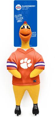 Show full view: Littlearth Rubber Chicken Squeaky Dog Chew Toy, Clemson Tigers slide 3 of 5