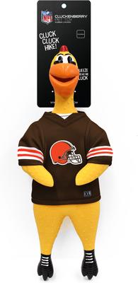 Show full view: Littlearth Rubber Chicken Squeaky Dog Chew Toy, Cleveland Browns slide 4 of 6