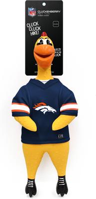 Show full view: Littlearth Rubber Chicken Squeaky Dog Chew Toy, Denver Broncos slide 4 of 6