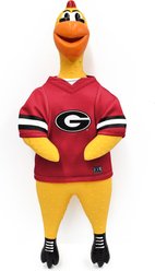 Littlearth NCAA Rubber Chicken Squeaky Dog Chew Toy, Georgia Bulldogs slide 1 of 4