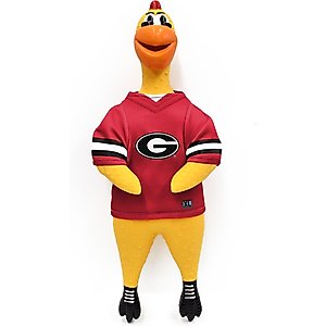 Littlearth Rubber Chicken Squeaky Dog Chew Toy, Georgia Bulldogs
