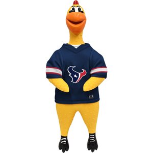 Littlearth Rubber Chicken Squeaky Dog Chew Toy, Houston Texans