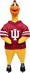 Littlearth Rubber Chicken Squeaky Dog Chew Toy, Indiana Hoosiers