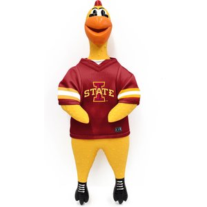 Littlearth Rubber Chicken Squeaky Dog Chew Toy, Iowa State Cyclones