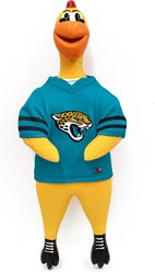 Littlearth Rubber Chicken Squeaky Dog Chew Toy, Jacksonville Jaguars