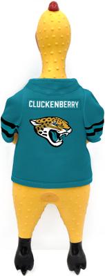 Show full view: Littlearth Rubber Chicken Squeaky Dog Chew Toy, Jacksonville Jaguars slide 3 of 6