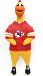 Littlearth Rubber Chicken Squeaky Dog Chew Toy, Kansas City Chiefs