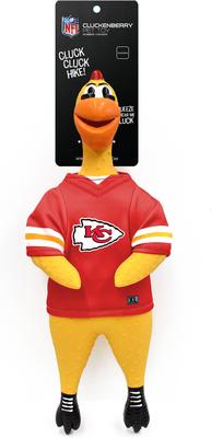 Show full view: Littlearth Rubber Chicken Squeaky Dog Chew Toy, Kansas City Chiefs slide 3 of 5