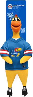 Show full view: Littlearth Rubber Chicken Squeaky Dog Chew Toy, Kansas Jayhawks slide 3 of 5