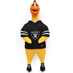 Littlearth Rubber Chicken Squeaky Dog Chew Toy, Las Vegas Raiders