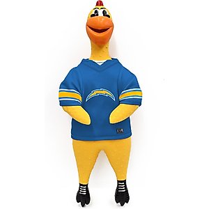 Littlearth Rubber Chicken Squeaky Dog Chew Toy, Los Angeles Chargers