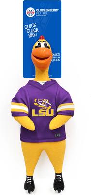 Show full view: Littlearth Rubber Chicken Squeaky Dog Chew Toy, LSU Tigers slide 3 of 5