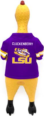 Show full view: Littlearth Rubber Chicken Squeaky Dog Chew Toy, LSU Tigers slide 2 of 5