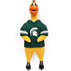 Littlearth Rubber Chicken Squeaky Dog Chew Toy, Michigan State Spartans