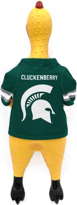 Show full view: Littlearth Rubber Chicken Squeaky Dog Chew Toy, Michigan State Spartans slide 2 of 5