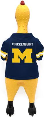 Show full view: Littlearth Rubber Chicken Squeaky Dog Chew Toy, Michigan Wolverines slide 2 of 5