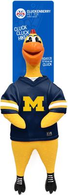 Show full view: Littlearth Rubber Chicken Squeaky Dog Chew Toy, Michigan Wolverines slide 3 of 5