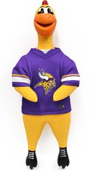 Littlearth Rubber Chicken Squeaky Dog Chew Toy, Minnesota Vikings