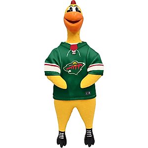 Littlearth Rubber Chicken Squeaky Dog Chew Toy, Minnesota Wild
