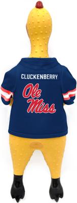Show full view: Littlearth Rubber Chicken Squeaky Dog Chew Toy, Mississippi Ole Miss Rebels slide 2 of 5