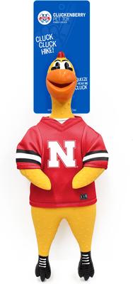 Show full view: Littlearth Rubber Chicken Squeaky Dog Chew Toy, Nebraska Cornhuskers slide 3 of 5
