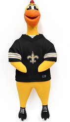 Littlearth Rubber Chicken Squeaky Dog Chew Toy, New Orleans Saints