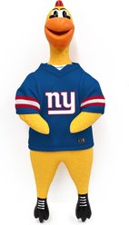 Littlearth Rubber Chicken Squeaky Dog Chew Toy, New York Giants