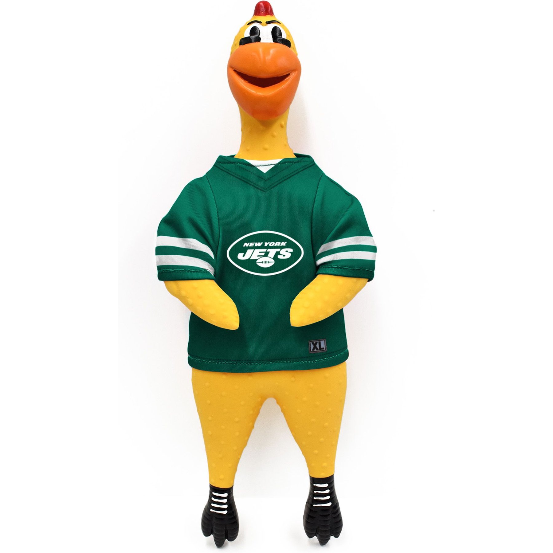 Littlearth NFL Rubber Chicken Squeaky Dog Chew Toy, New York Jets