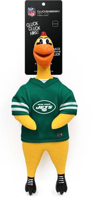 Show full view: Littlearth Rubber Chicken Squeaky Dog Chew Toy, New York Jets slide 3 of 5