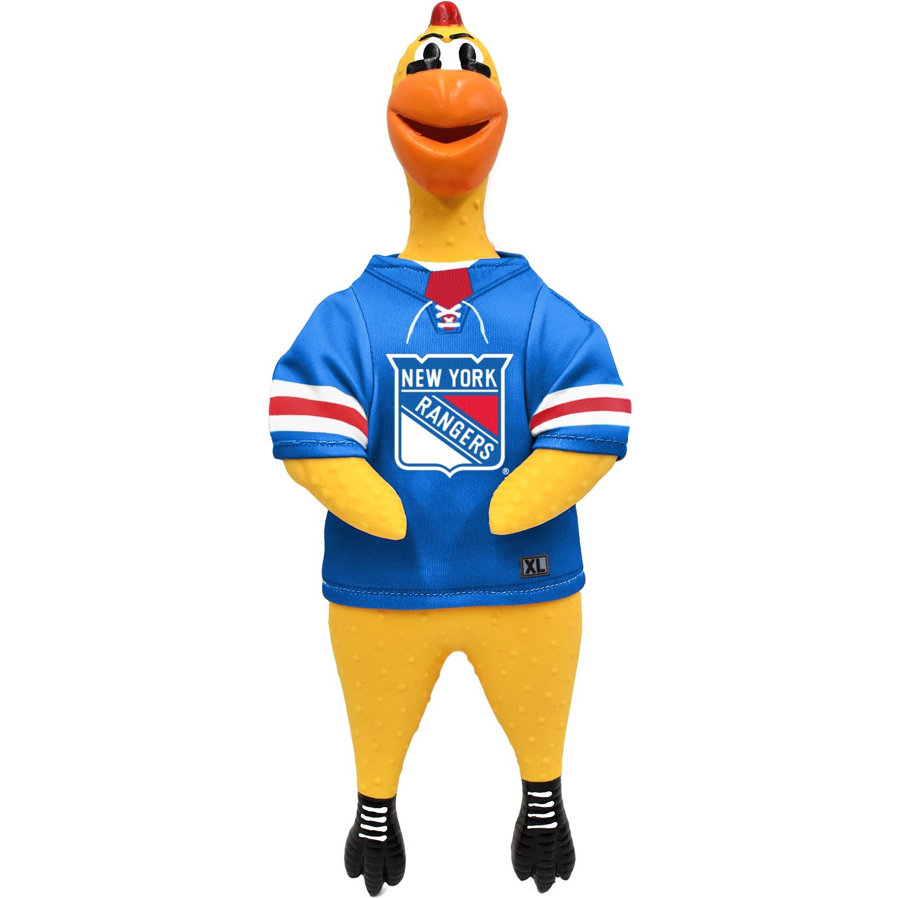 Littlearth NHL Rubber Chicken Squeaky Dog Chew Toy, New York Rangers