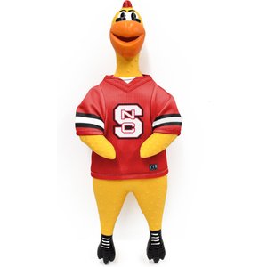 Littlearth Rubber Chicken Squeaky Dog Chew Toy, North Carolina State Wolfpack