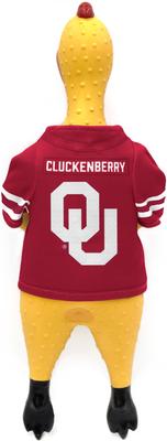 Show full view: Littlearth Rubber Chicken Squeaky Dog Chew Toy, Oklahoma Sooners slide 2 of 5