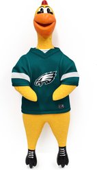 Littlearth Rubber Chicken Squeaky Dog Chew Toy, Philadelphia Eagles