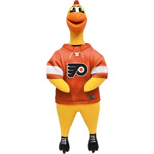 Littlearth Rubber Chicken Squeaky Dog Chew Toy, Philadelphia Flyers