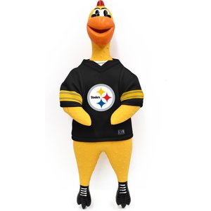 Littlearth Rubber Chicken Squeaky Dog Chew Toy, Pittsburgh Steelers