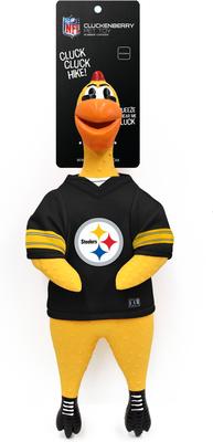 Show full view: Littlearth Rubber Chicken Squeaky Dog Chew Toy, Pittsburgh Steelers slide 3 of 5