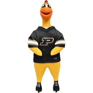 Littlearth Rubber Chicken Squeaky Dog Chew Toy, Purdue Boilermakers