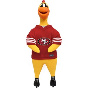 Littlearth Rubber Chicken Squeaky Dog Chew Toy, San Francisco 49ers