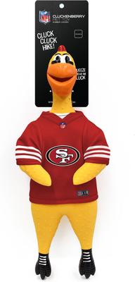 Show full view: Littlearth Rubber Chicken Squeaky Dog Chew Toy, San Francisco 49ers slide 3 of 5
